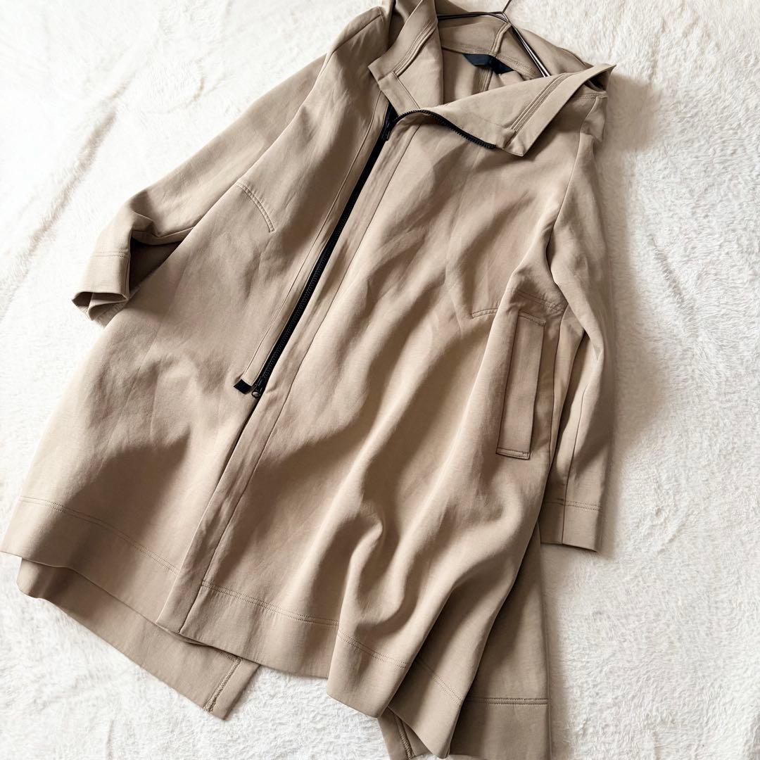 1467 希少✨ 萌 モユル スプリングコート ロング丈 ベージュ L 洗える