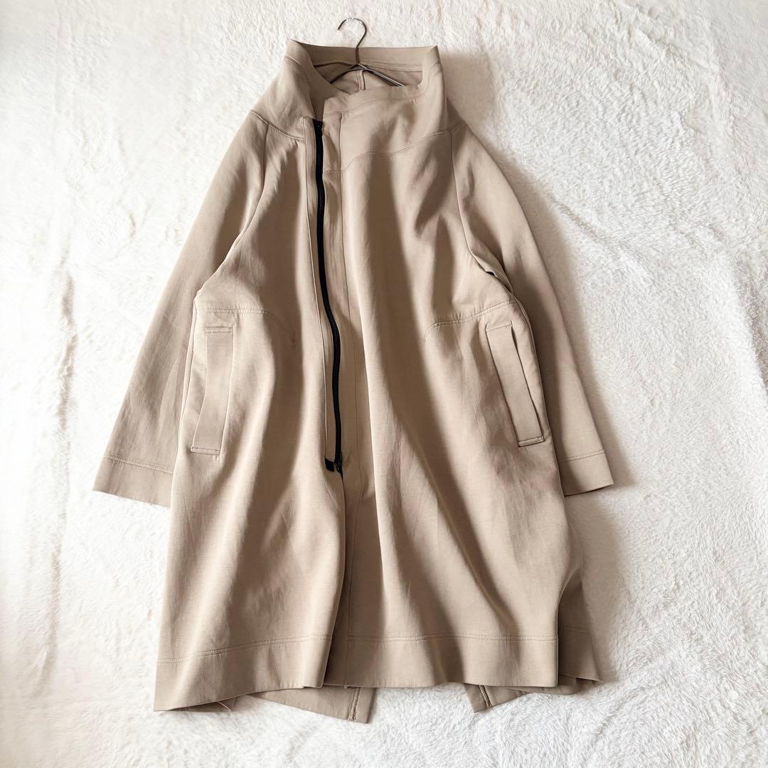 1467 希少✨ 萌 モユル スプリングコート ロング丈 ベージュ L 洗える