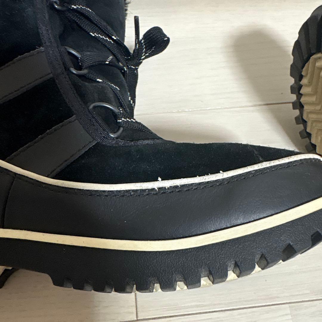 美品　SOREL ファー付きブラック　ティボリ　スノーブーツ