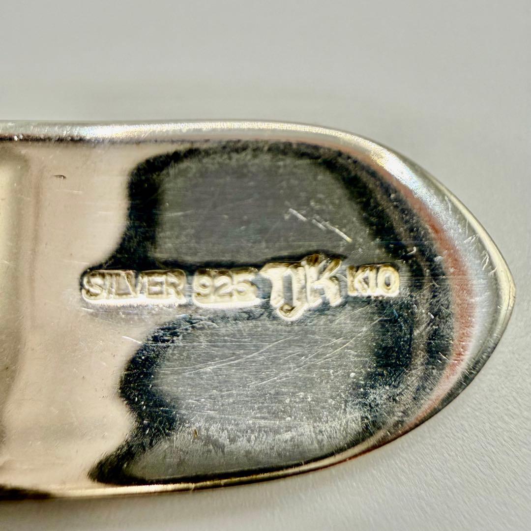 美品　TJK k10メタル付きシルバーフェザー60mm シルバーチェーン付き