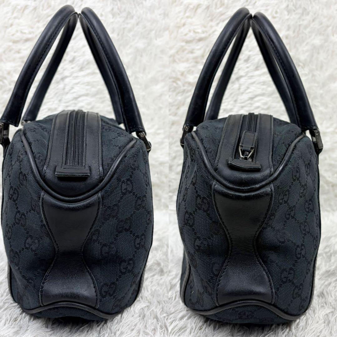 【美品】オールドグッチ GGキャンバス ロゴプレート ミニボストンバッグ