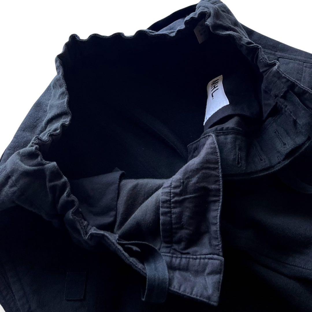 【美品】MHL./ウールコットンパンツ/ブラック/ M