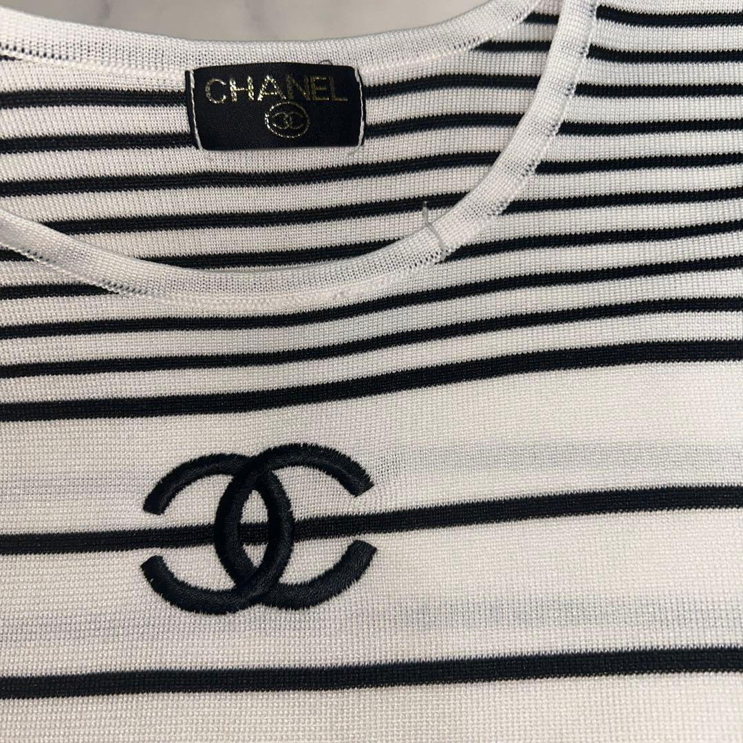 CHANEL ストライプ 半袖Tシャツ