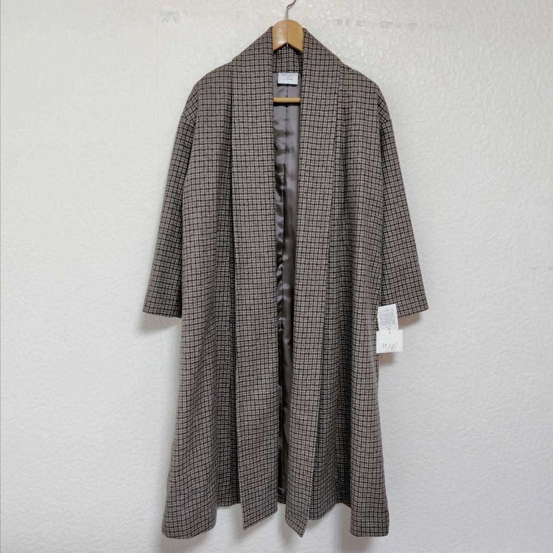 未使用 yuni ガンクラブ ウール ショールカラー コート ガウン ユニ 新品