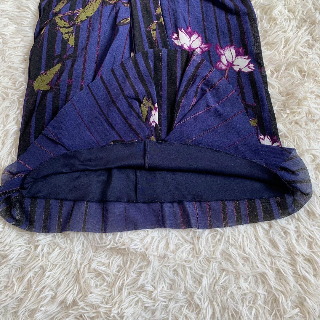 ★希少★vivienne tam 蓮の花柄長袖ひざ丈ワンピース