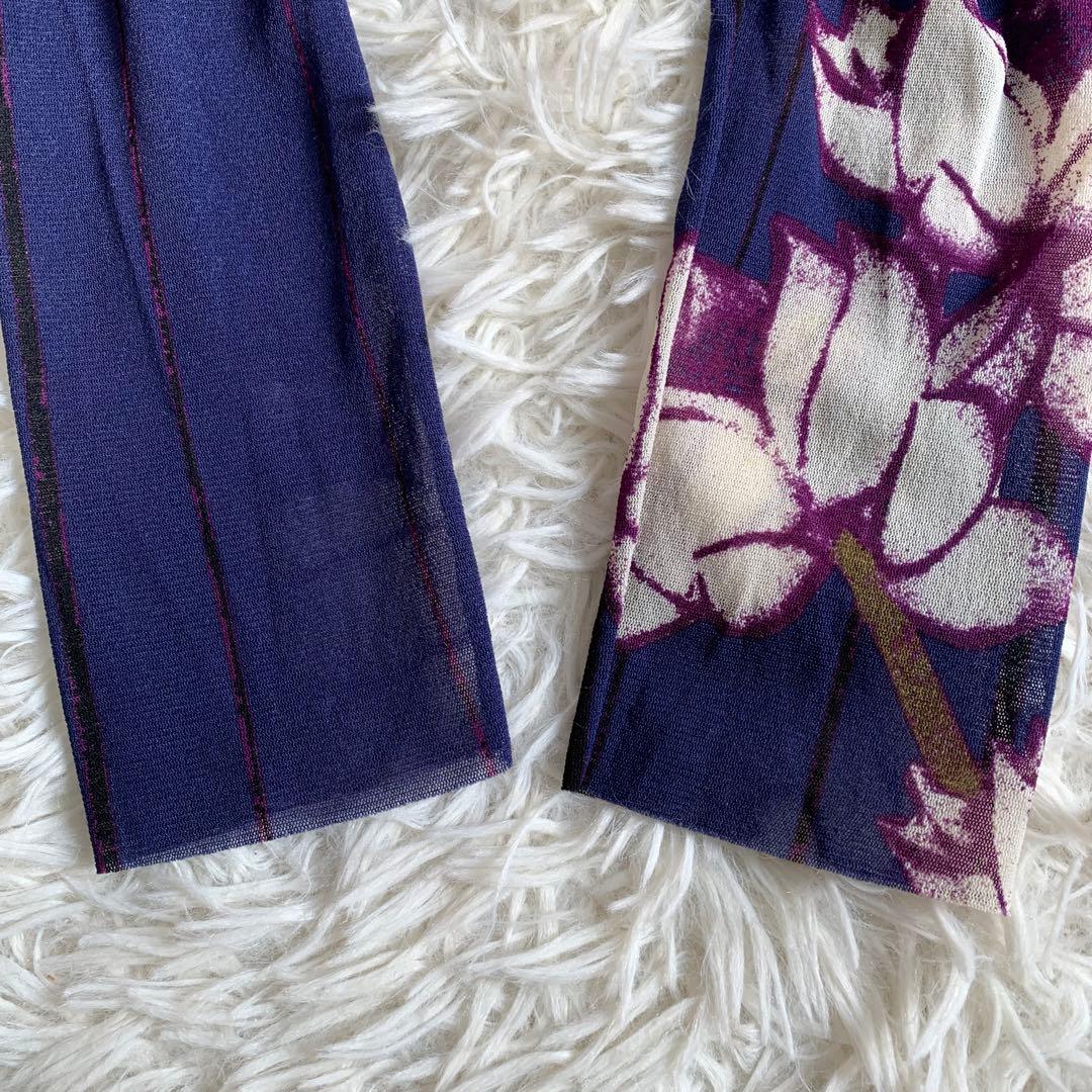 ★希少★vivienne tam 蓮の花柄長袖ひざ丈ワンピース