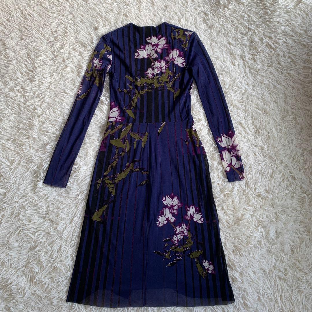 ★希少★vivienne tam 蓮の花柄長袖ひざ丈ワンピース