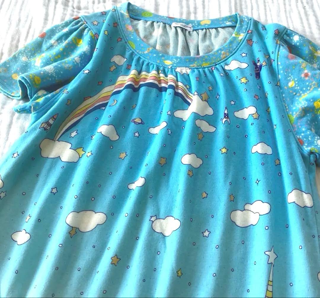 TSUMORI CHISATO SLEEP ワンピース 夏 宇宙柄 空 猫 ラメ