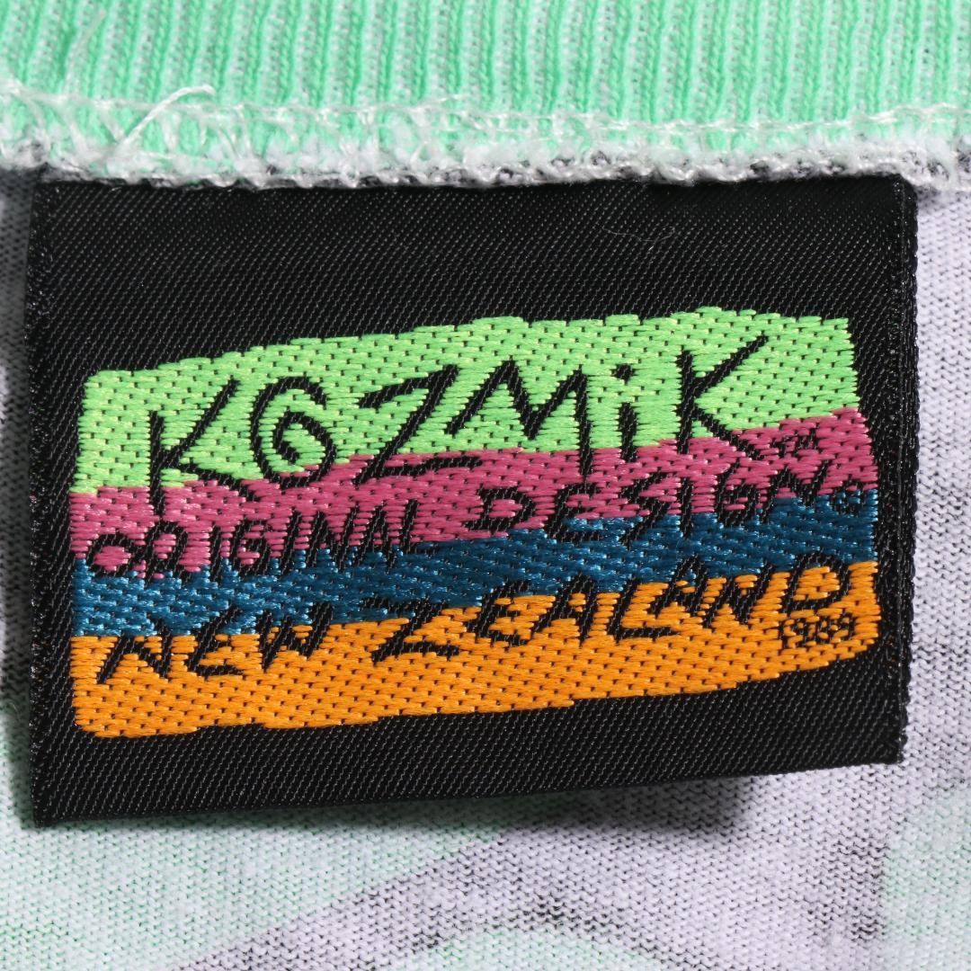 80s USA製 KOZMIK コズミック 総柄Tシャツ L（F61）