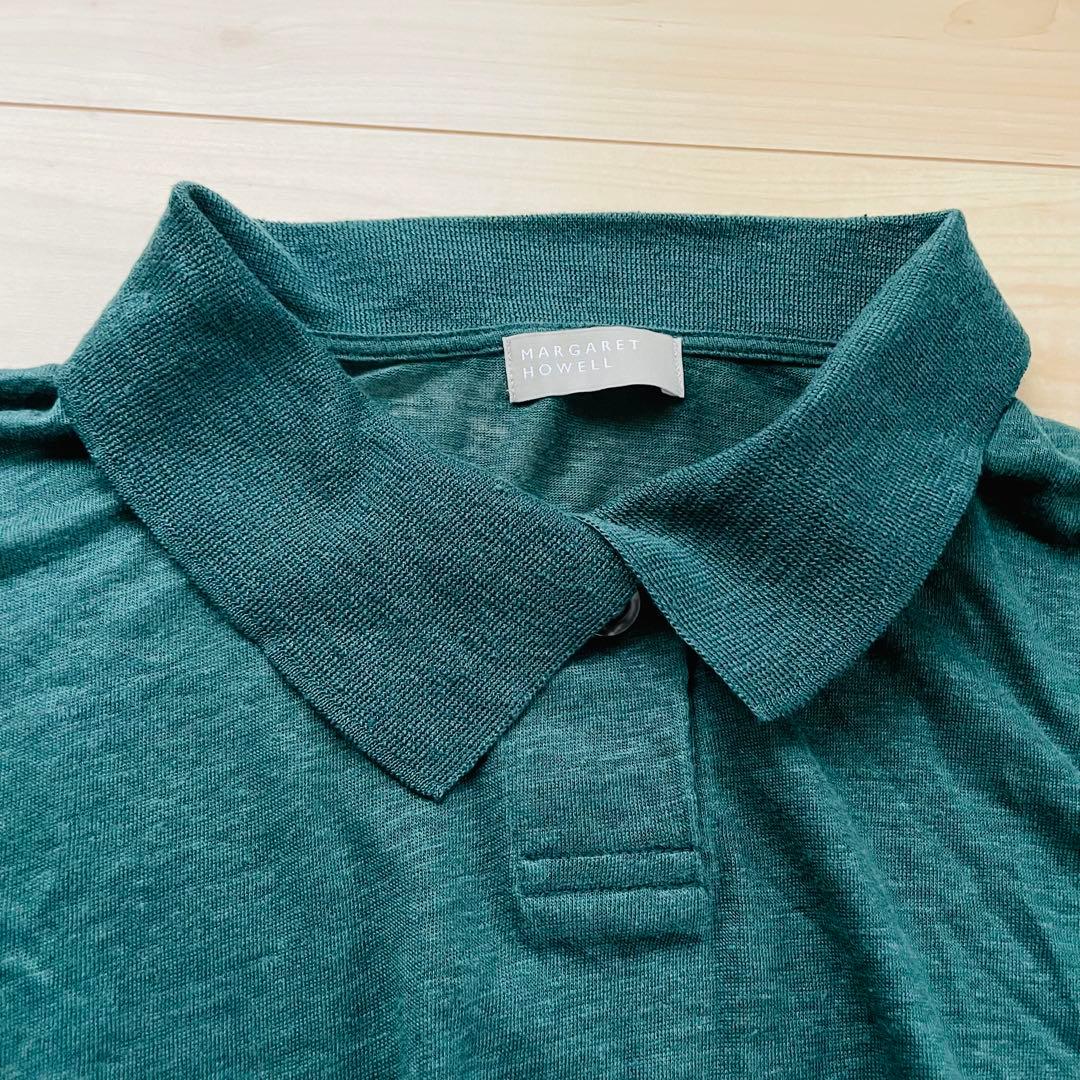 マーガレットハウエル　LINEN JERSEY POLO グリーン　22SS