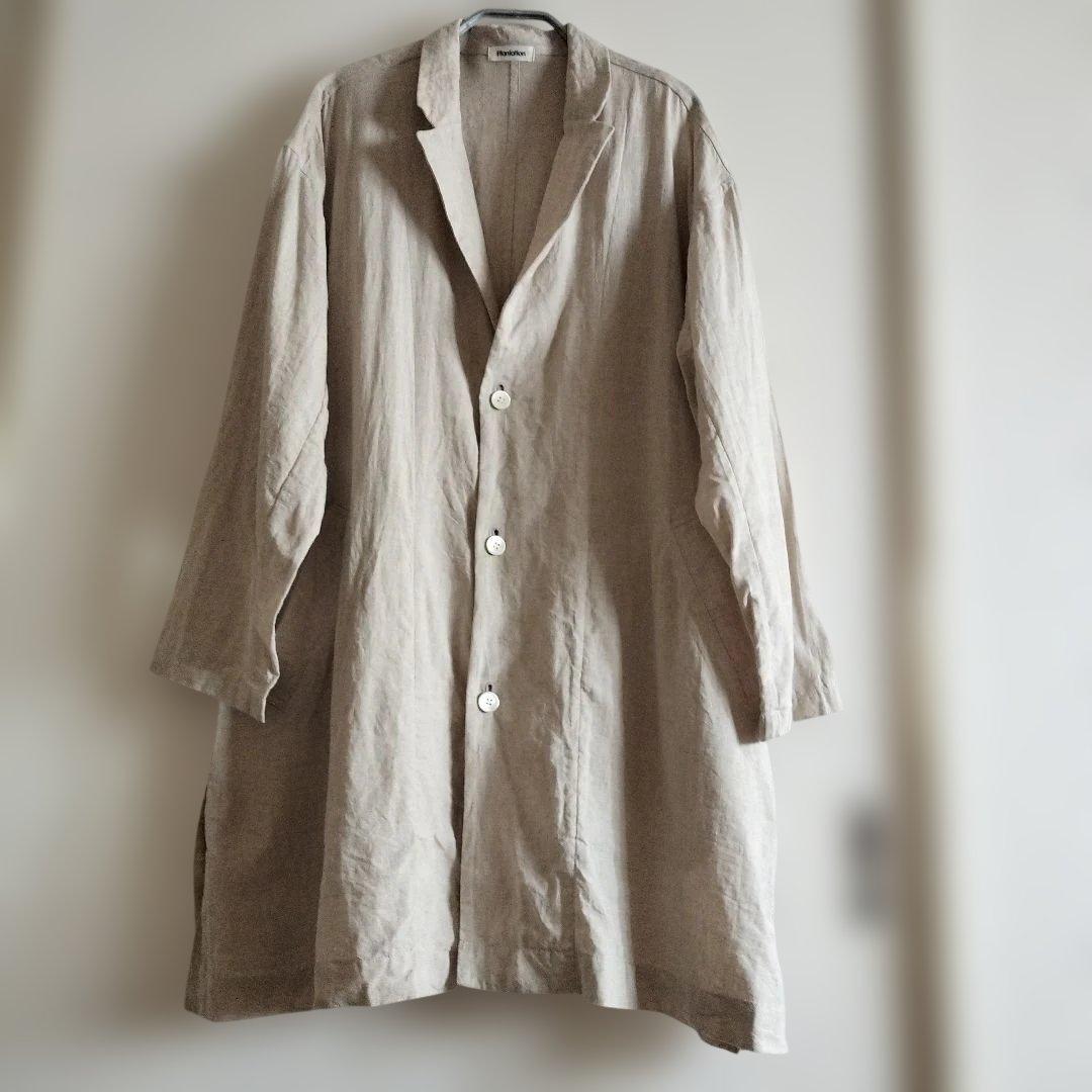 美品　プランテーション　リネン100%ジャケットコート