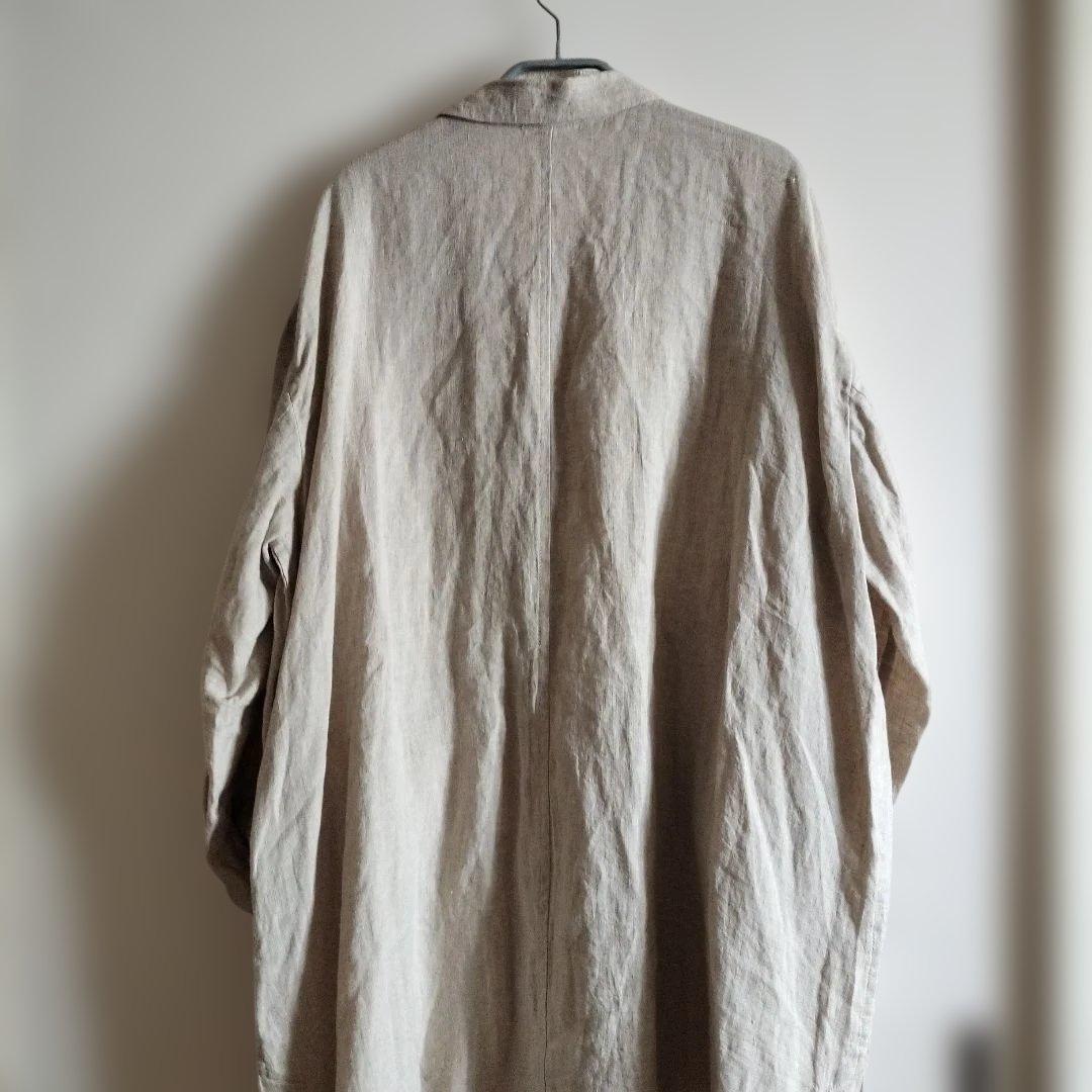 美品　プランテーション　リネン100%ジャケットコート
