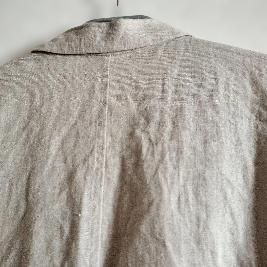 美品　プランテーション　リネン100%ジャケットコート