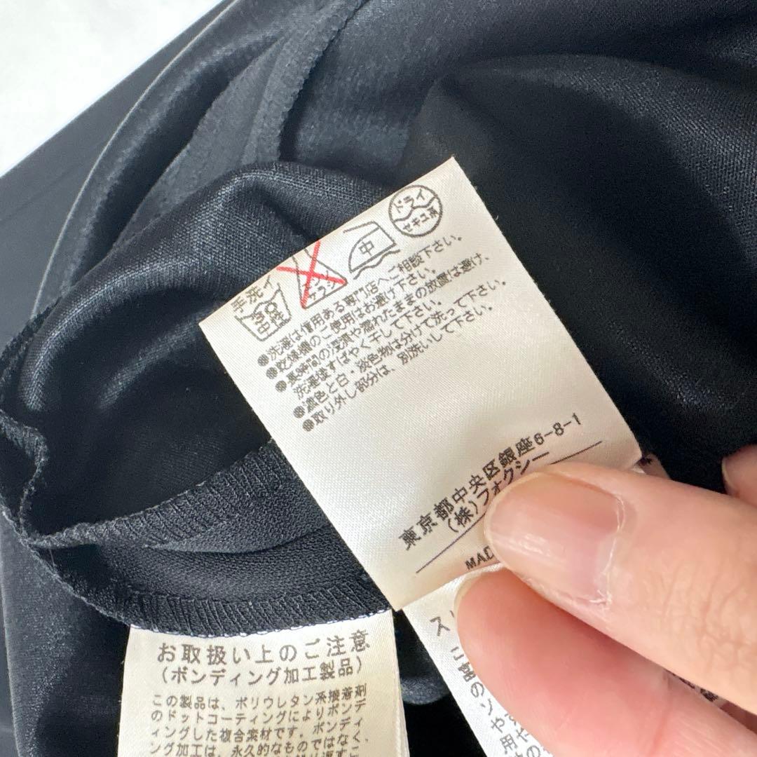美品 FOXEY NEW YORK 白襟ワンピース ブラック フォーマル 40