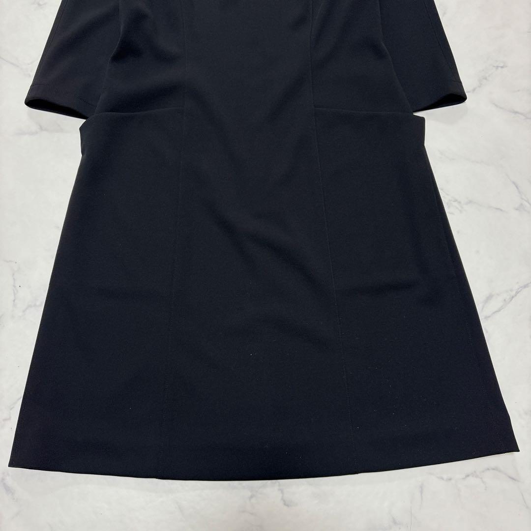美品 FOXEY NEW YORK 白襟ワンピース ブラック フォーマル 40