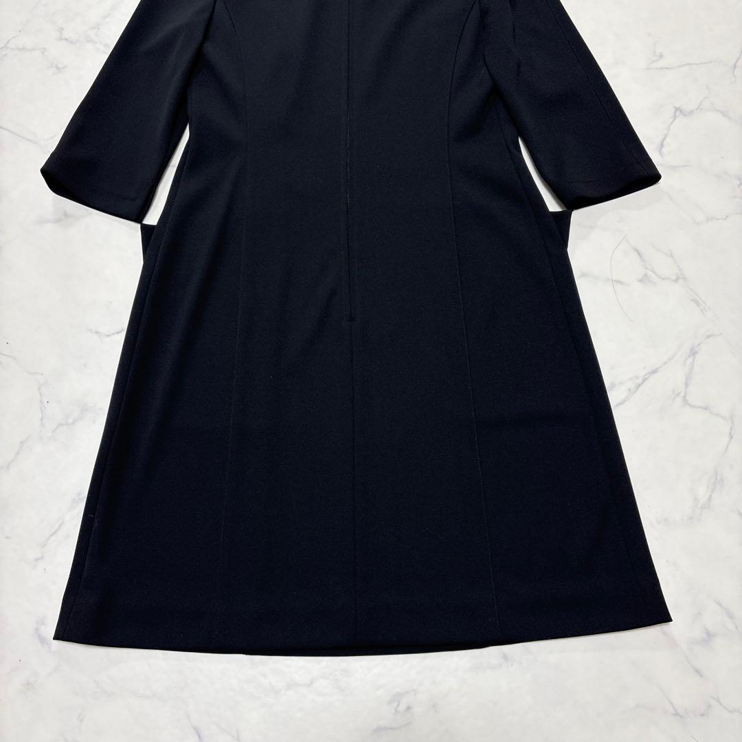 美品 FOXEY NEW YORK 白襟ワンピース ブラック フォーマル 40