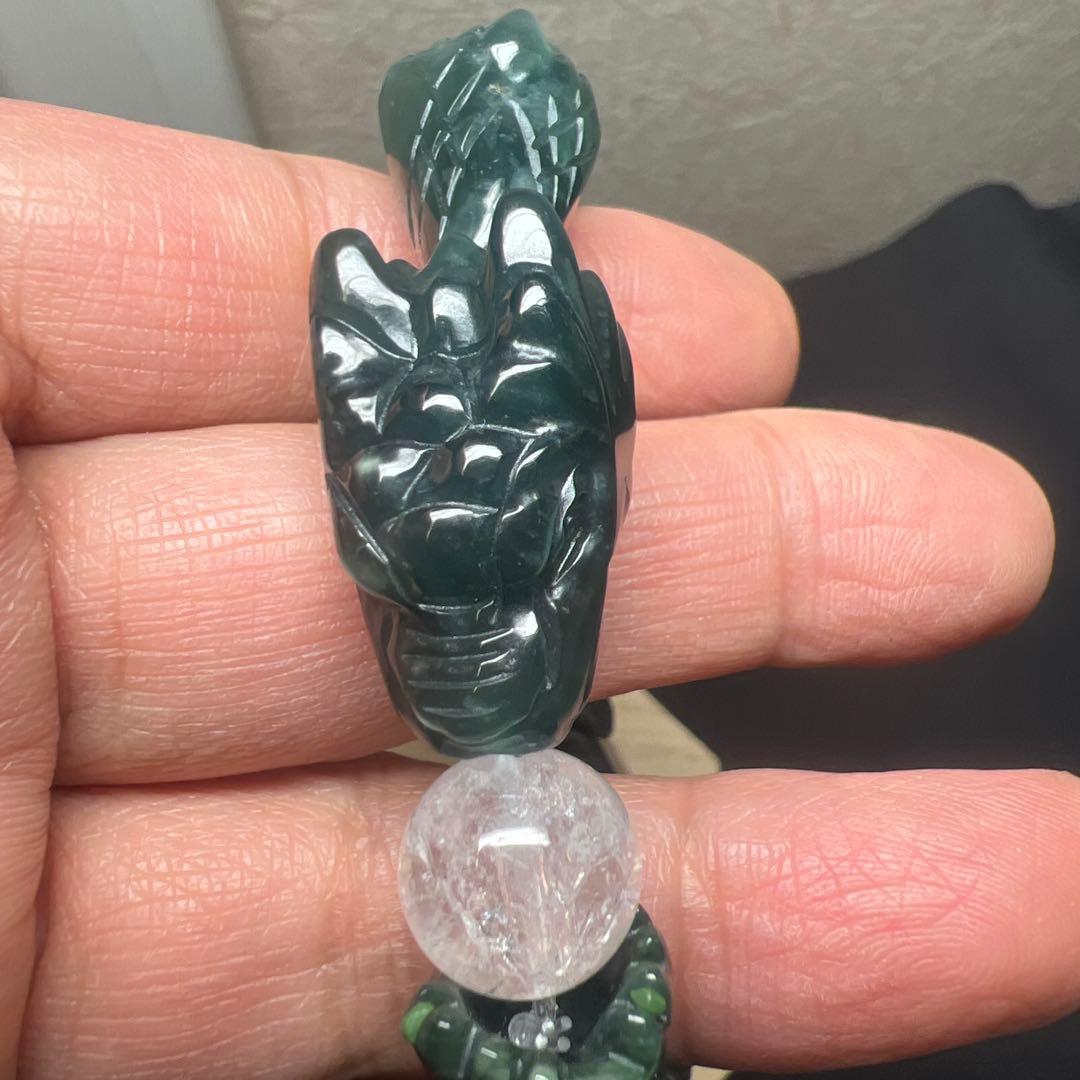 浄化水晶&繁栄翡翠製　龍神ブレスレット