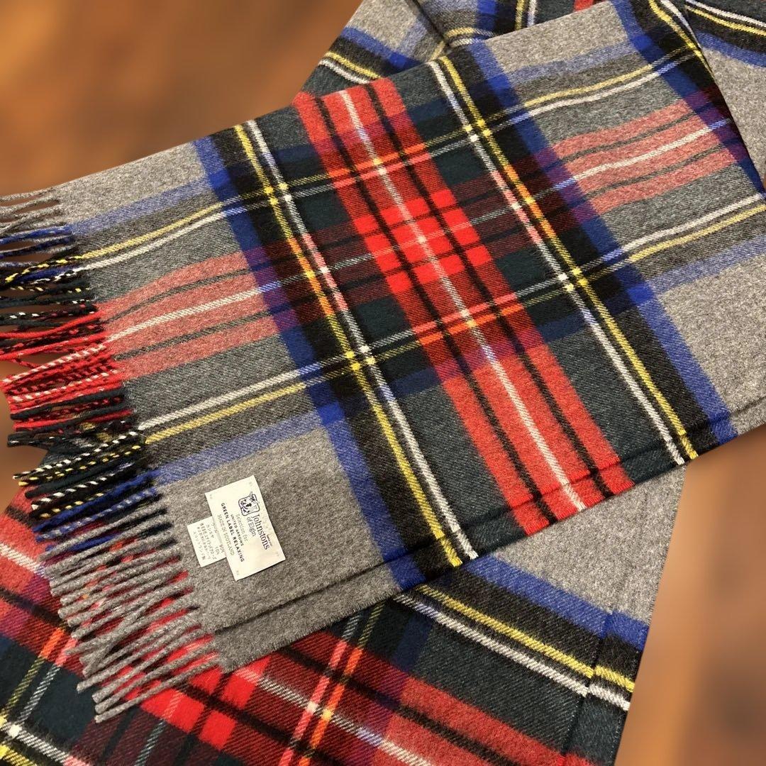 Johnstons of Elgin チェック柄ストール