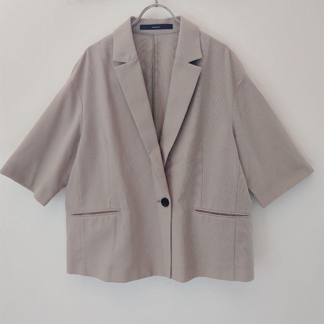 【美品】24SS FRAMeWORK ハーフスリーブジャケット ベージュ F