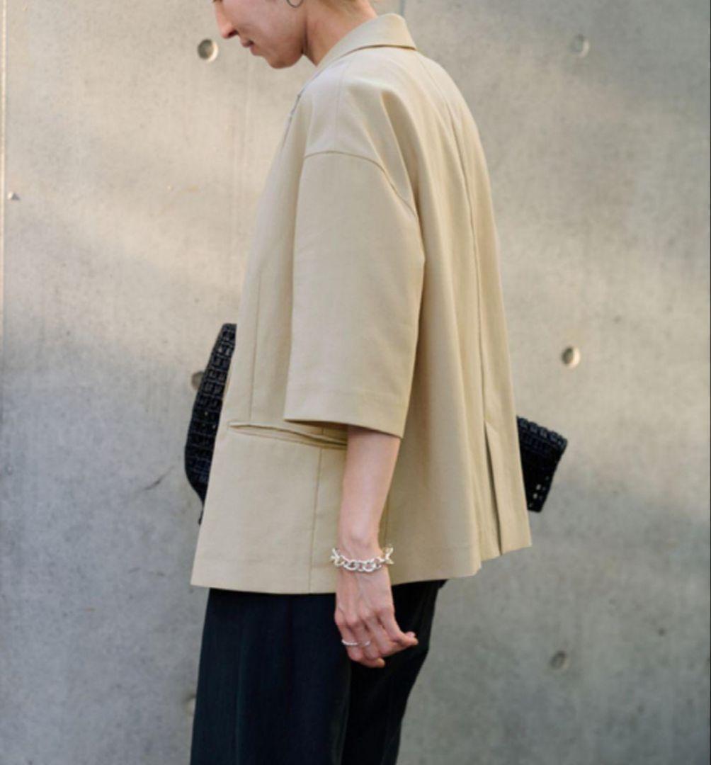 【美品】24SS FRAMeWORK ハーフスリーブジャケット ベージュ F