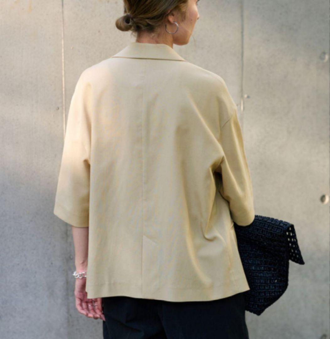 【美品】24SS FRAMeWORK ハーフスリーブジャケット ベージュ F
