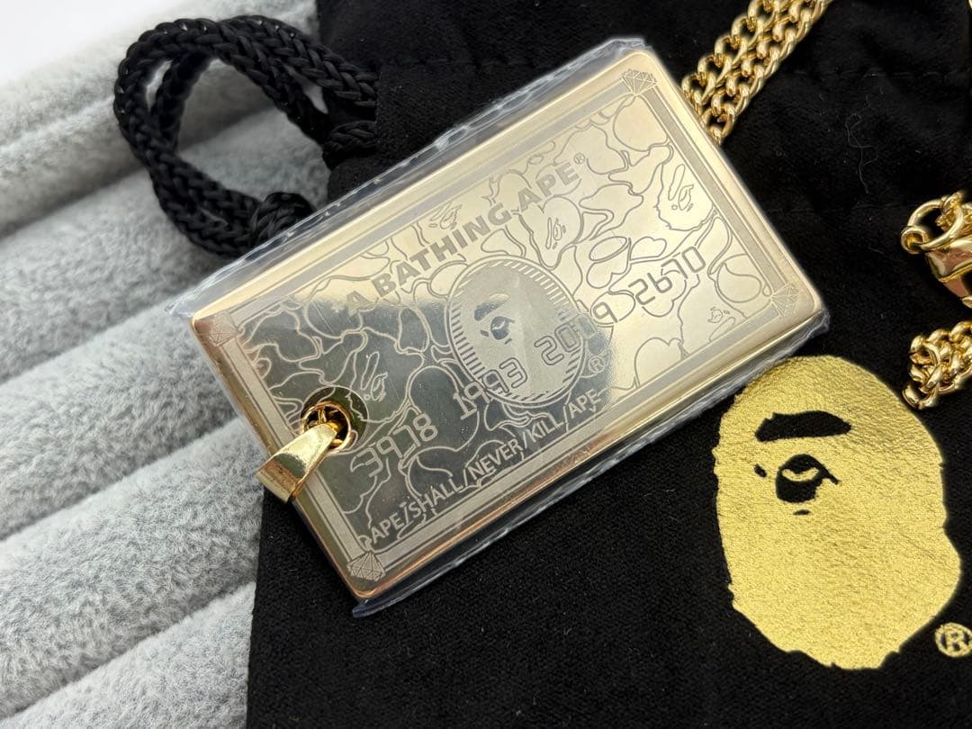 BAPE 20周年記念 ゴールド クレジットカード ネックレス 70cm エイプ