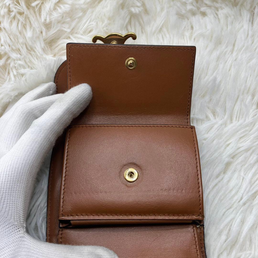 極美品✨セリーヌ トリオンフ スモールウォレット テキスタイル 三つ折財布