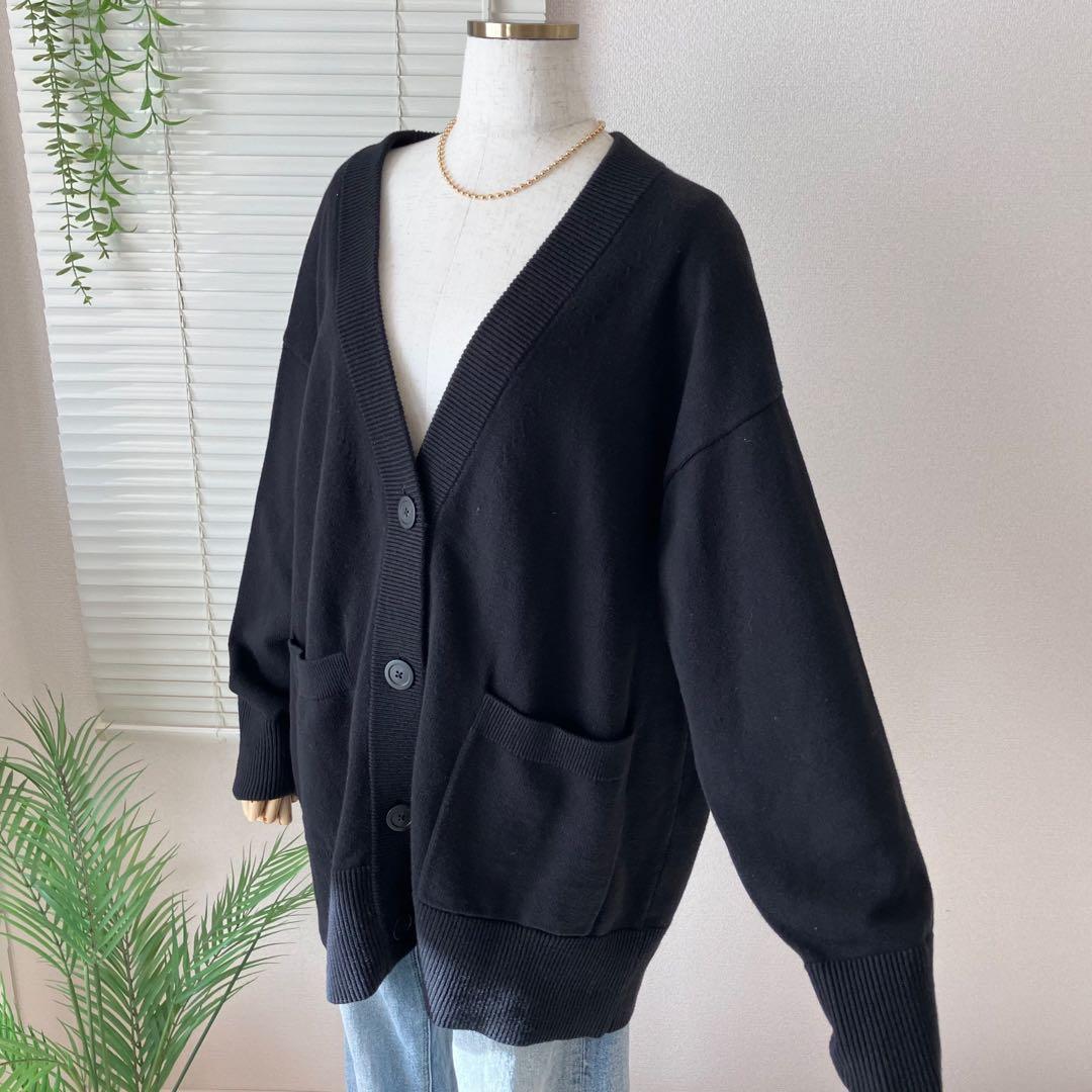 JOURNAL STANDARD コットンカシミヤビッグカーディガン 黒