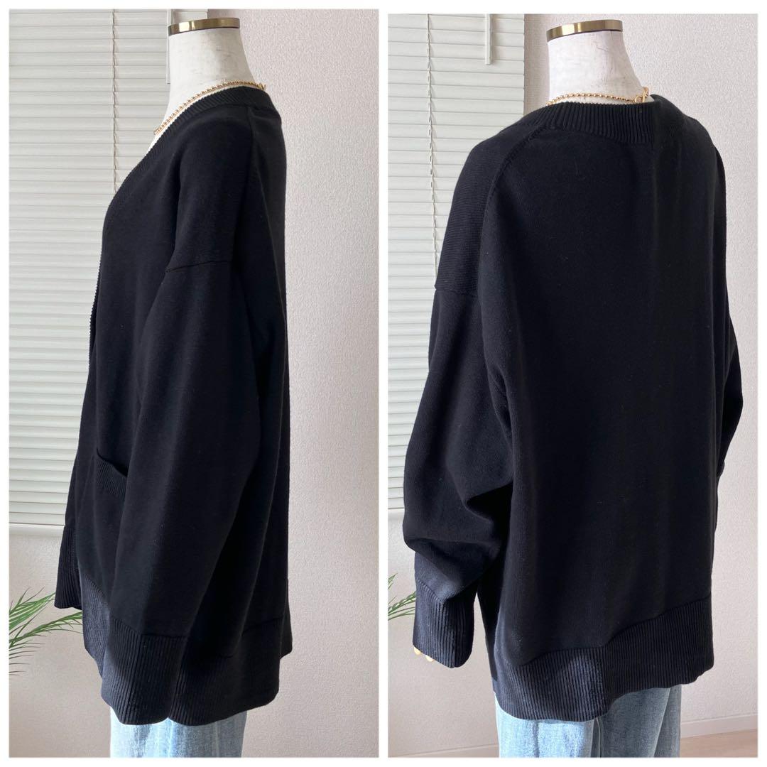 JOURNAL STANDARD コットンカシミヤビッグカーディガン 黒