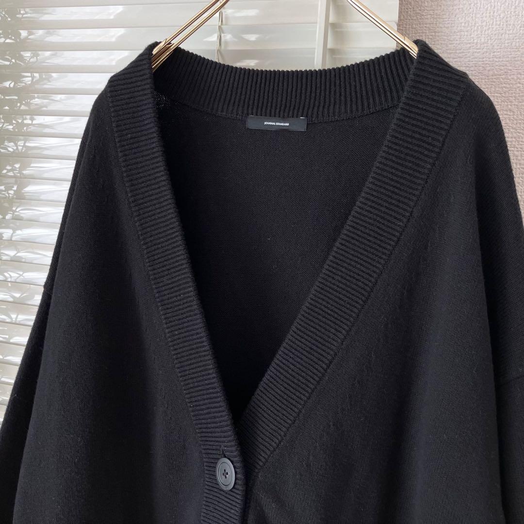 JOURNAL STANDARD コットンカシミヤビッグカーディガン 黒