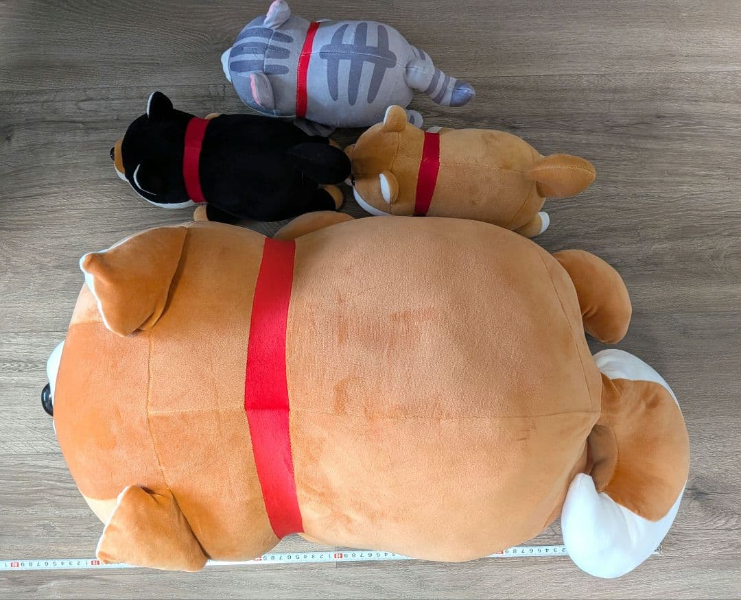 ハッピー 豆柴 秋田犬 くじ 特賞　特等　特大ぬいぐるみ　新品 柴犬 猫 4等
