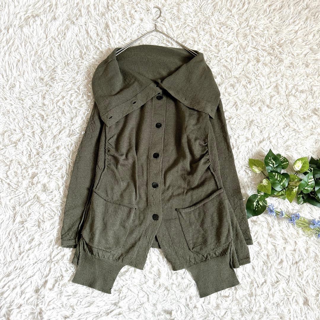 美品⁂センソユニコ⁂ロングカーディガン　2way ハイネック　ビッグカラー　羽織
