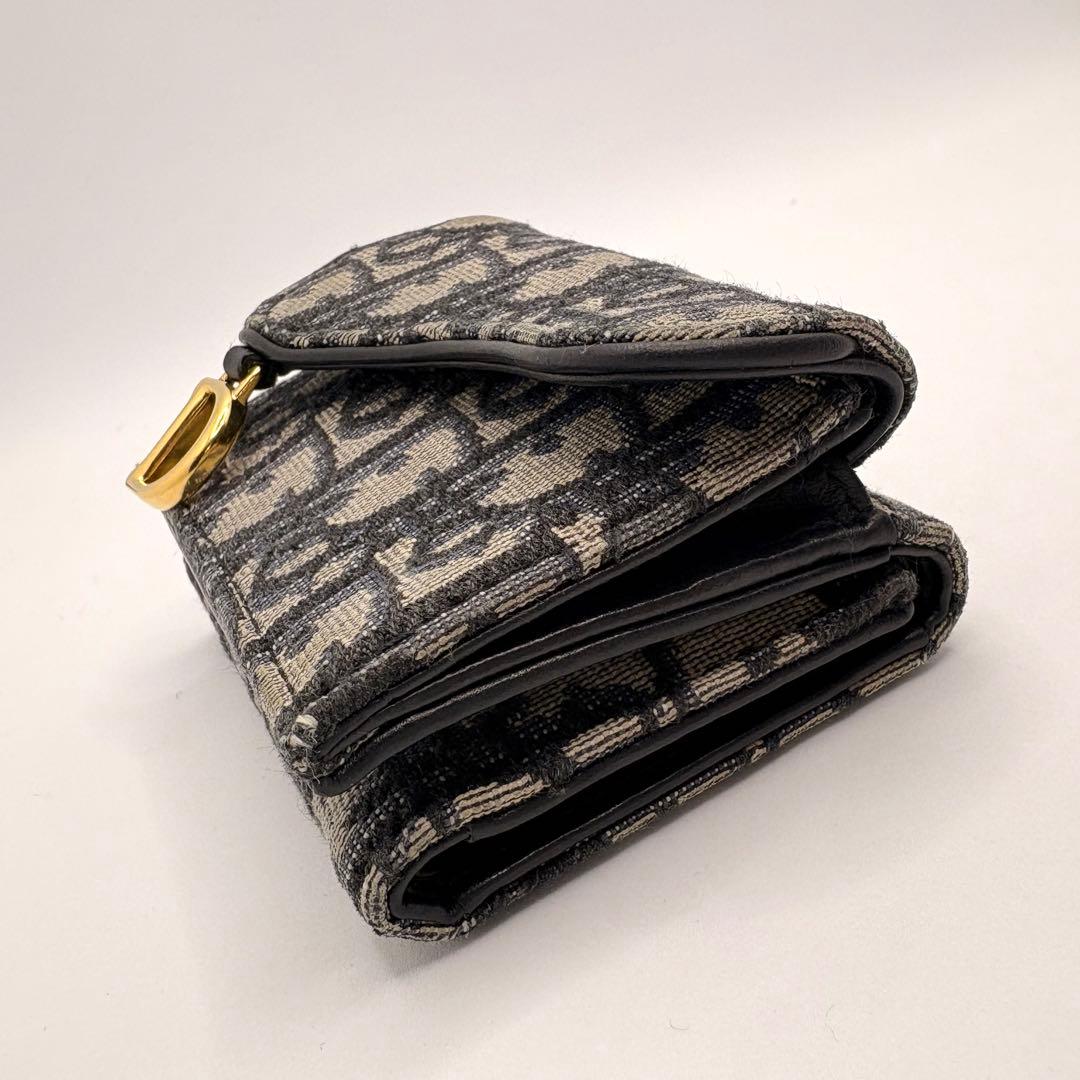 Dior★オブリーク SADDLE コンパクトウォレット 三つ折り財布【美品】