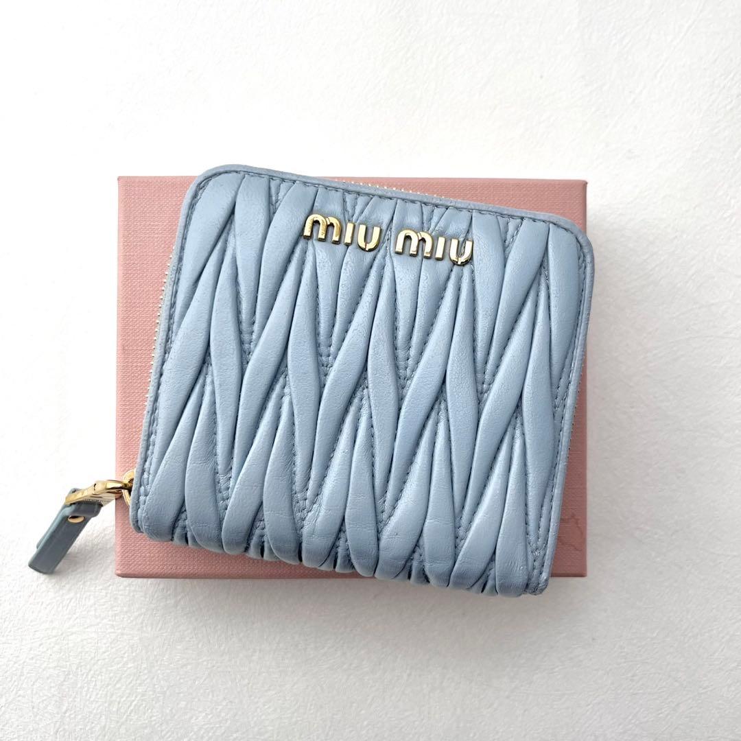 miu miu ミュウミュウ マテラッセ コンパク二つ折り財布　0212-①