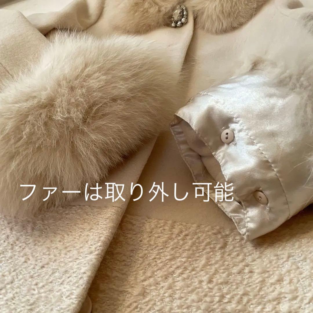 美品♡JUSGLITTY フォックスファー付き 切り替えアンゴラコート