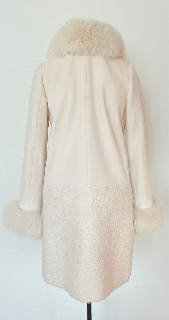 美品♡JUSGLITTY フォックスファー付き 切り替えアンゴラコート