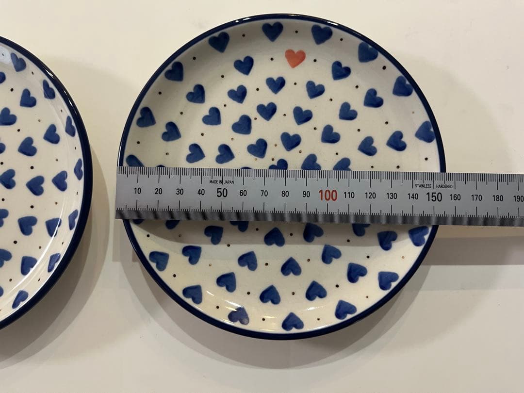 未使用　ポーランド食器　ハート模様　サイドプレート　16cm 2枚セット