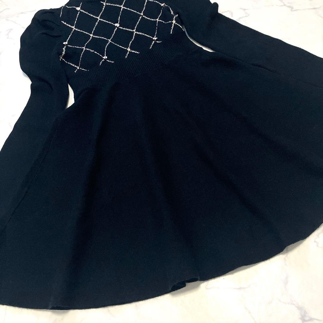 【新品未使用】dazzlin モチーフパターンニットミニワンピース