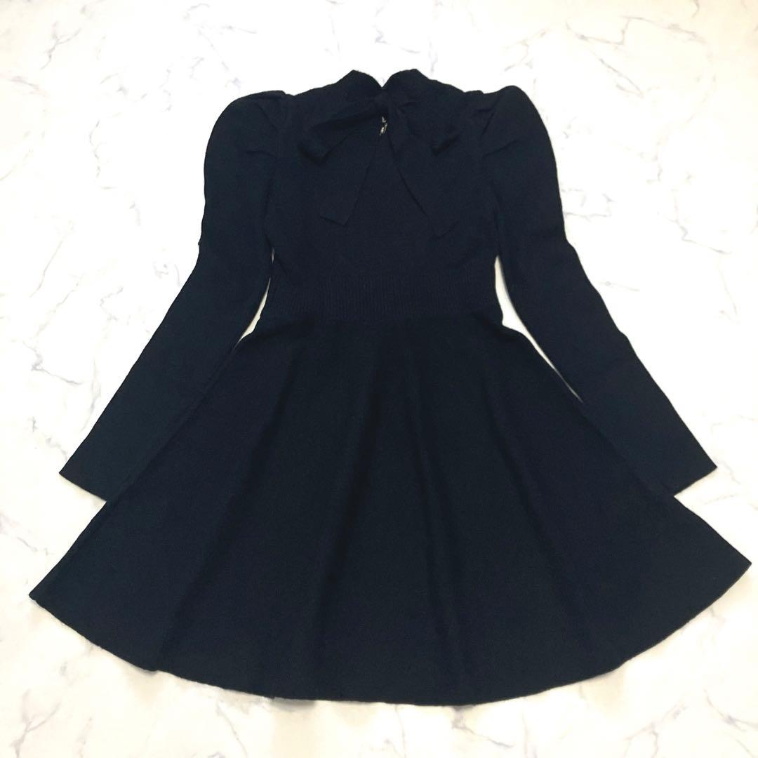 【新品未使用】dazzlin モチーフパターンニットミニワンピース