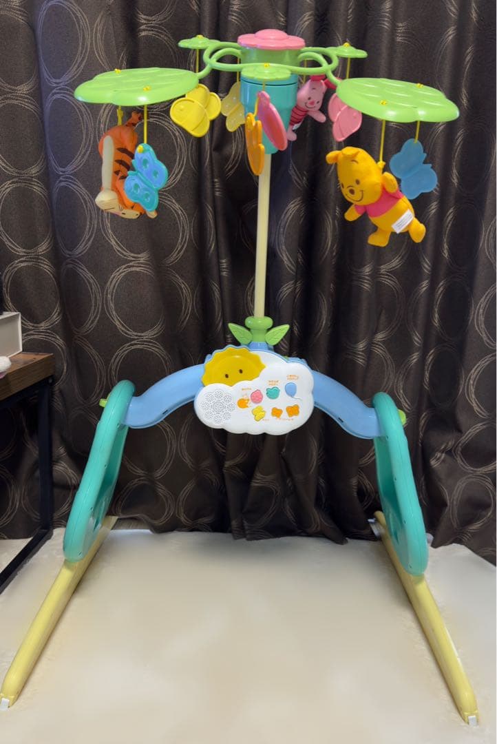 【美品】プーメリー くまのプーさん えらべる回転 6WAYジムにへんしんメリー