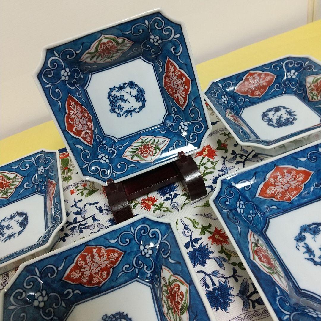 リ*ル様 源右衛門⭐️古伊万里風唐草 角小鉢 (角切型)5個組