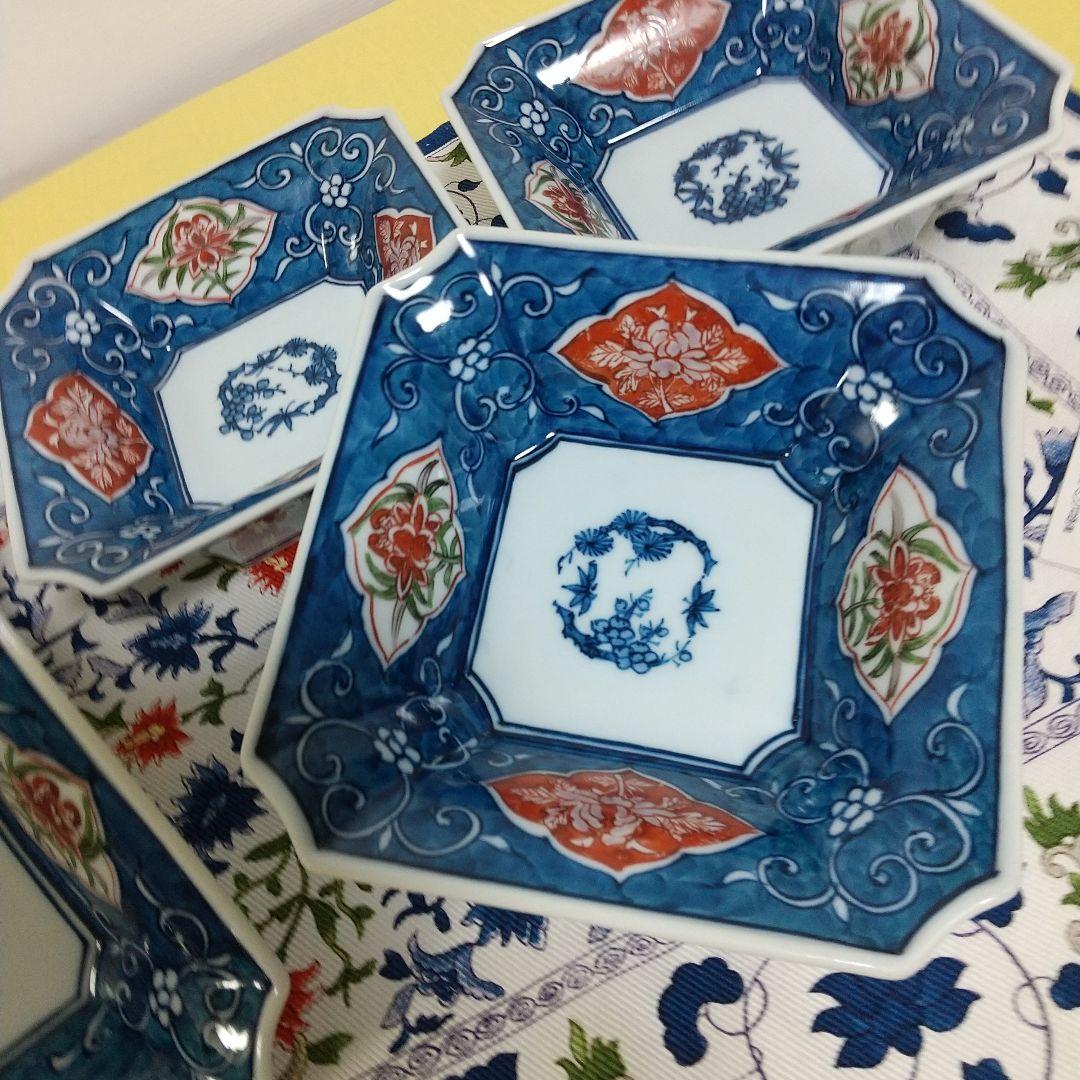 リ*ル様 源右衛門⭐️古伊万里風唐草 角小鉢 (角切型)5個組