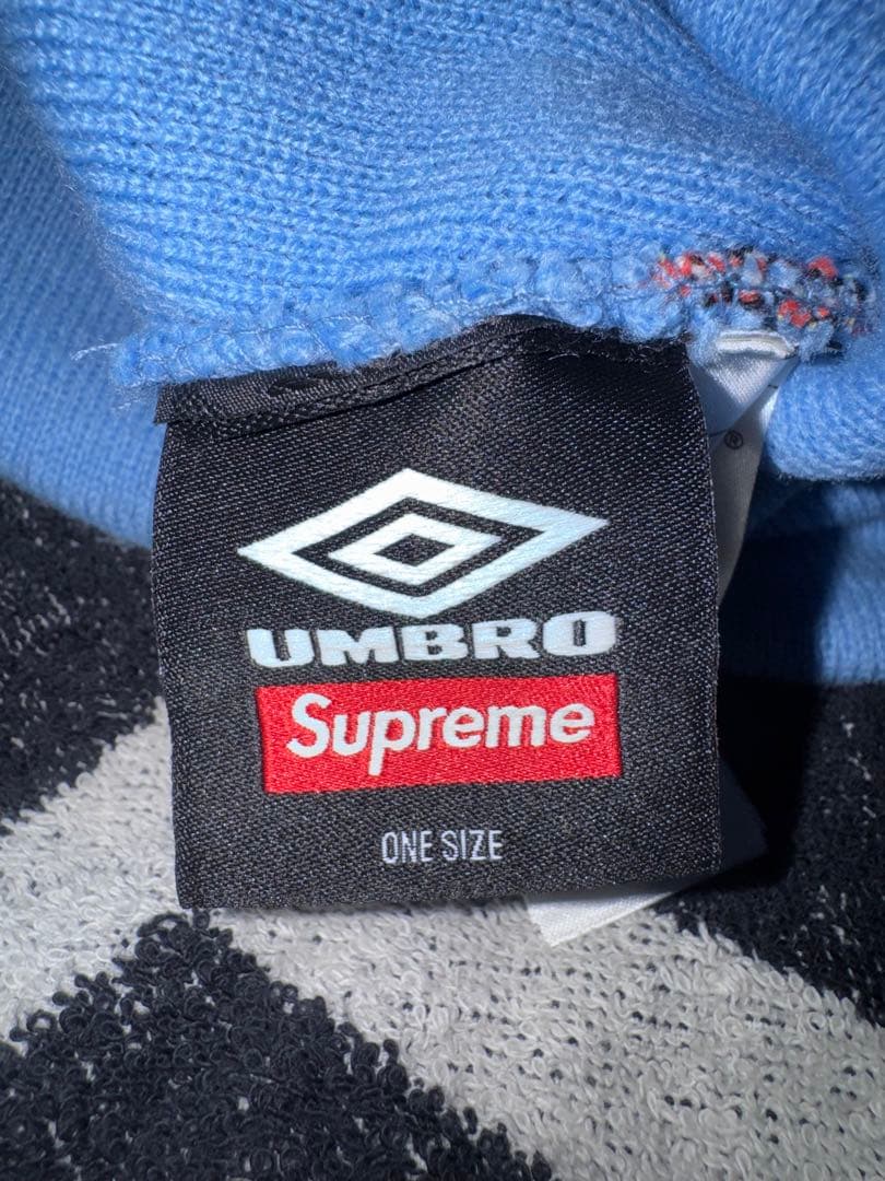Supreme Umbro ニット帽　ビーニー　水色　白