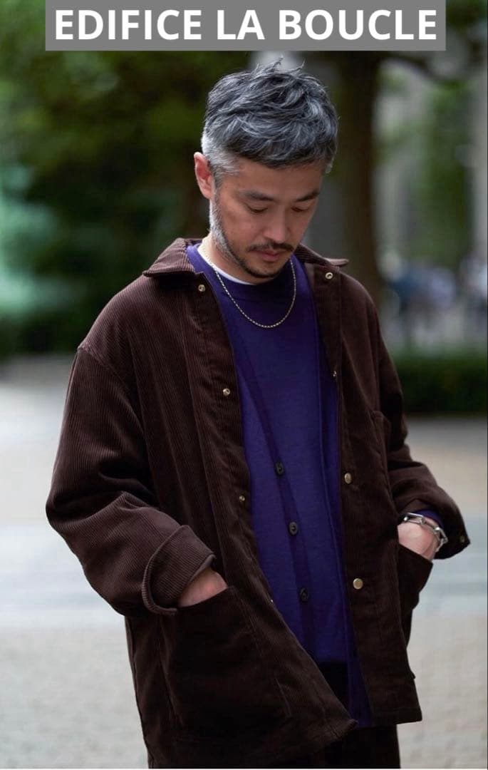 エディフィス　LA BOUCLE USカバーオール ブラウンコール
