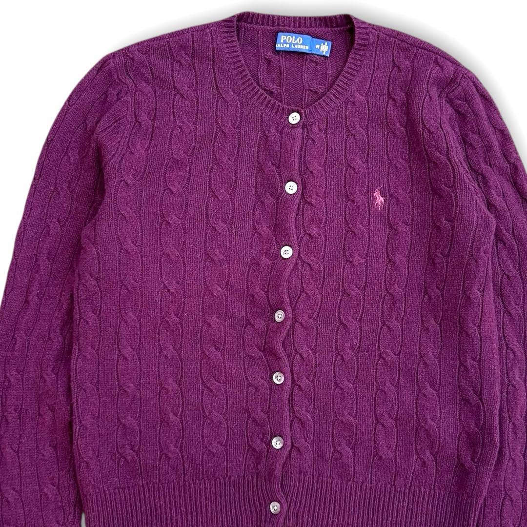 割引済！美品 RALPH LAUREN カシミヤ混 ケーブル カーディガン