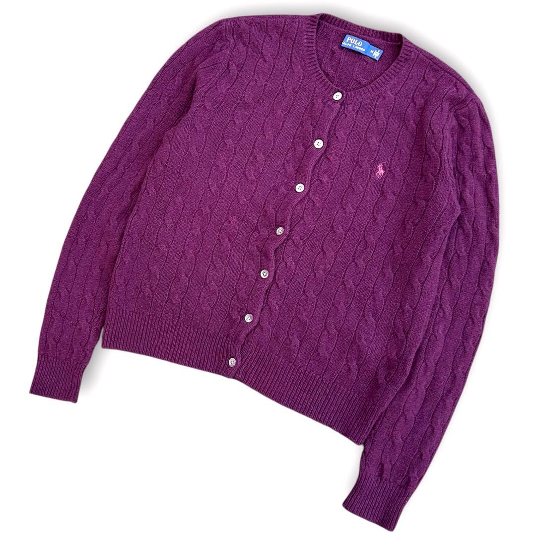 割引済！美品 RALPH LAUREN カシミヤ混 ケーブル カーディガン