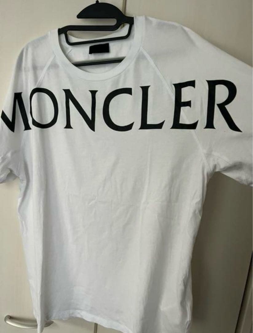 MONCLER ホワイト ロゴ Tシャツ Lサイズ