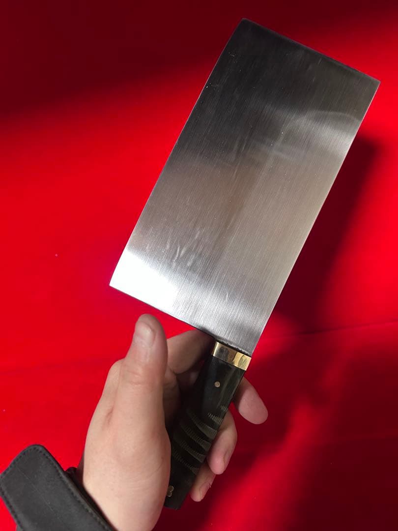 01573 包丁　中華包丁　手作り　本焼　刃紋綺麗　切味抜群　未使用品