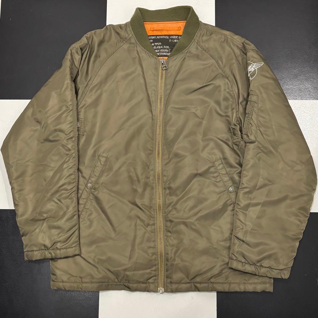 美品 90s OLD STUSSY MA-1 ミリタリーフライトジャケット XL
