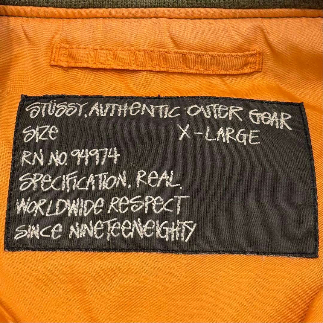 美品 90s OLD STUSSY MA-1 ミリタリーフライトジャケット XL